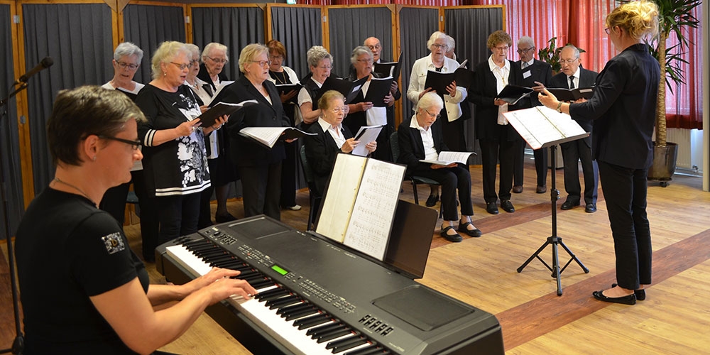 Optreden van Seniorenkoor Jong van Hart op de gemeentelijke Korendag in Sint Hubert. (Foto: Jan Maas)