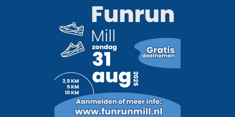Vrijwilligers gezocht voor unieke Funrun in Mill - deelnemers kunnen nog inschrijven 