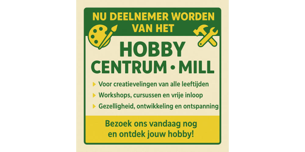 Waarom jij deelnemer moet worden van het Hobby Centrum in Mill: Ontmoeten, Ontdekken en Ontspannen onder één dak