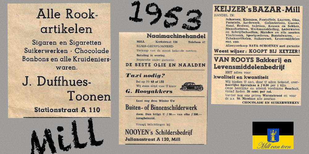 Mill van Toen: advertenties 1953