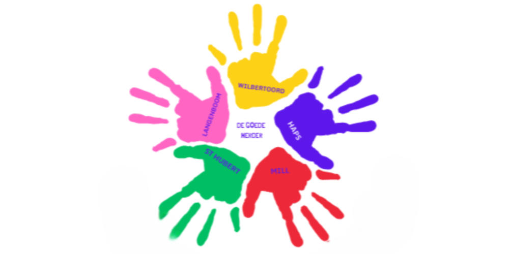 Knutselen voor cadeau ter ere van 700 jaar Parochie Mill en meelopen in de processie bij de viering van 16 mei