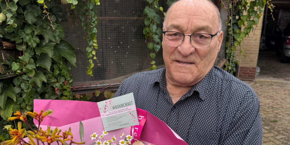 Weekboeket voor 90-jarige opa Toon Jilesen