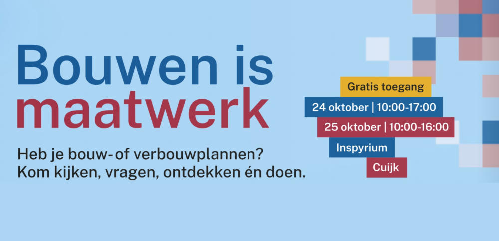 Bouwen of verbouwen? Zet 24 en 25 oktober in je agenda