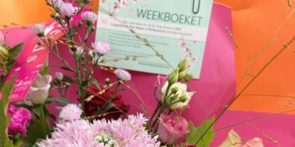 Weekboeket voor Jo en Diny Kelleter in Mill